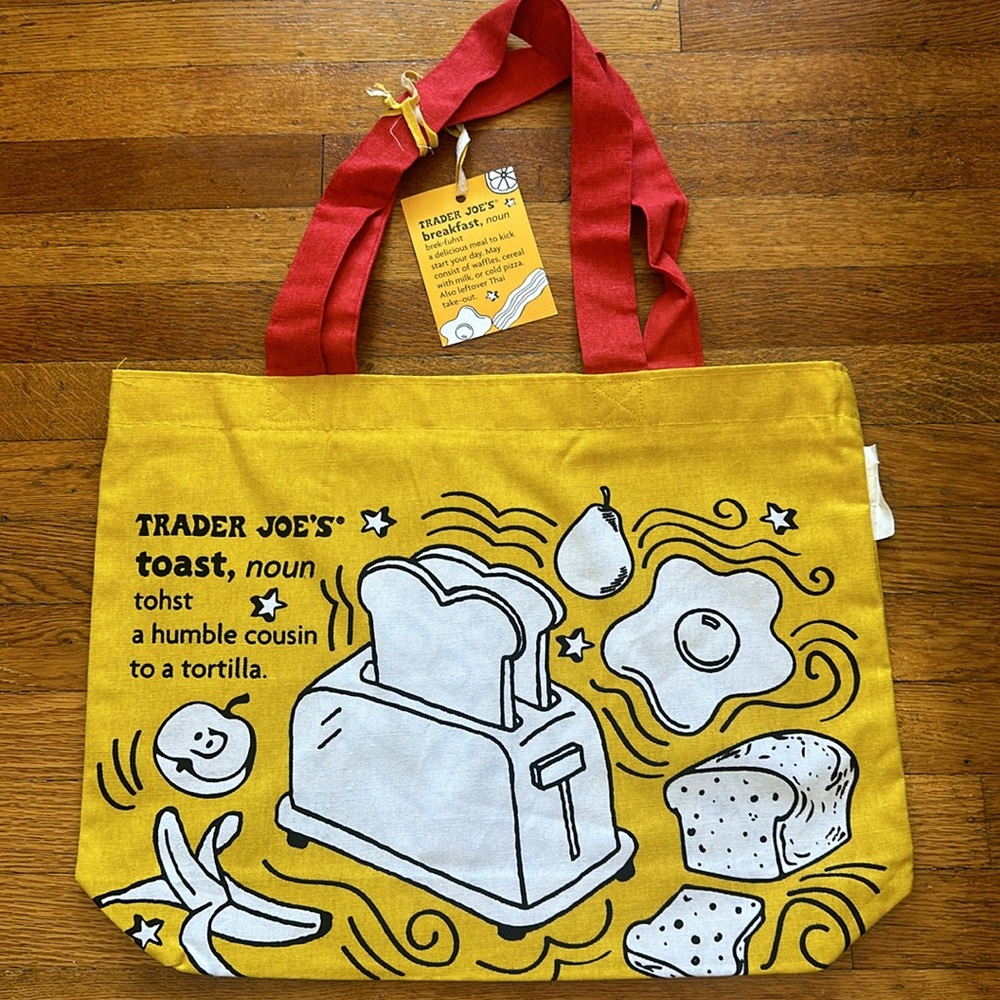 Trader Joes Toast Waffle Tote Bag New With Tags